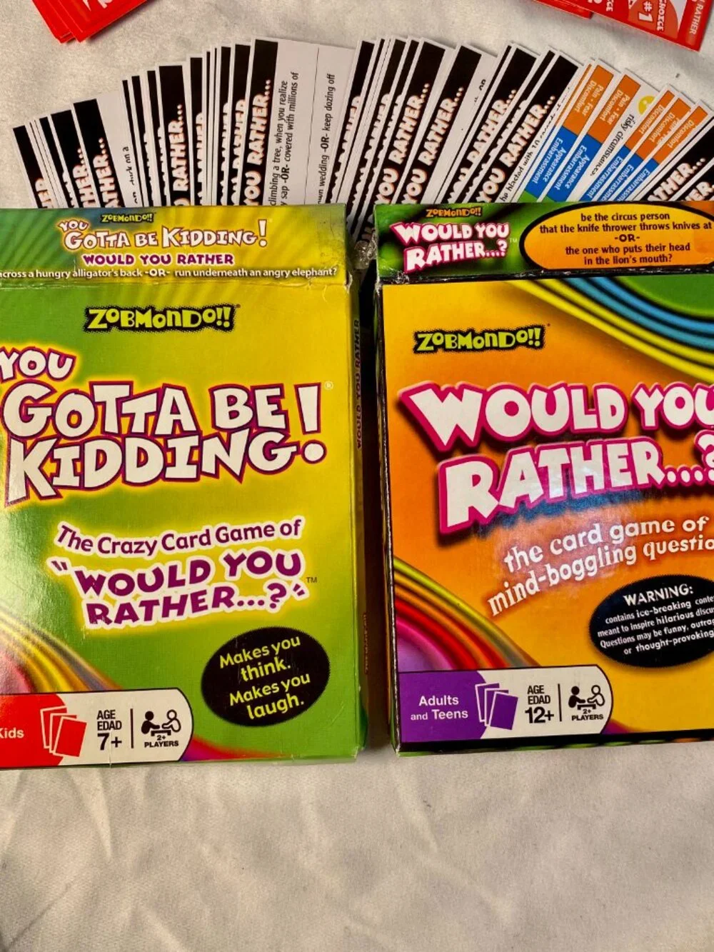 Zobmondo You Gotta Be Kidding + Would You Rather Card Games